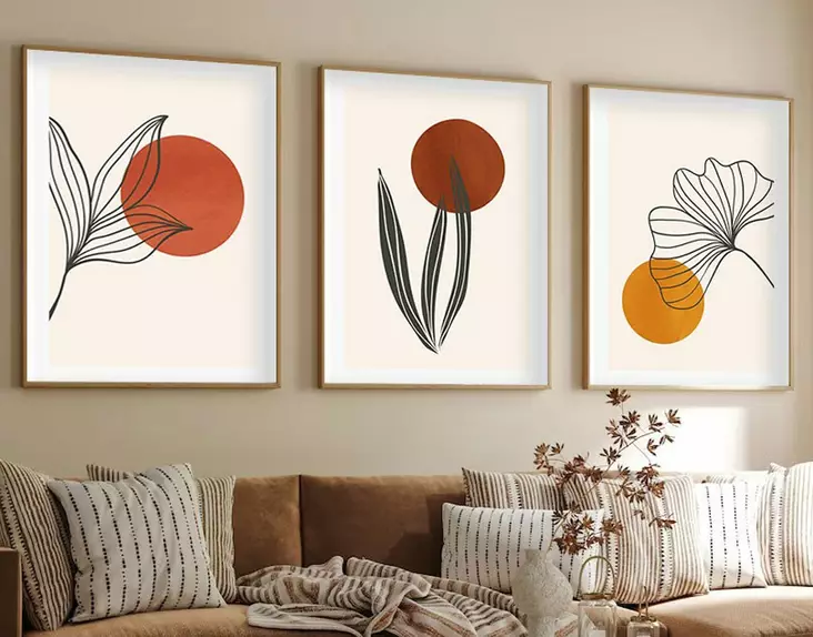 Inramad MDF-tavla Wallity Flerfärgad MDF 50x70 cm 3 Delar - Tavlor och ramar - 8684282341000 - 1