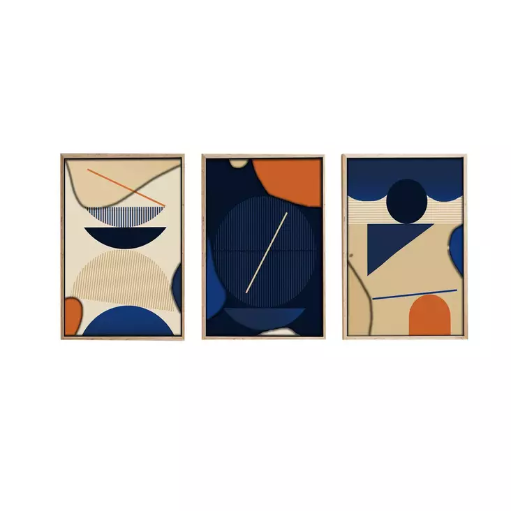 Inramad MDF-tavla Wallity Flerfärgad MDF 50x70 cm 3 Delar - Tavlor och ramar - 8684282336990 - 1