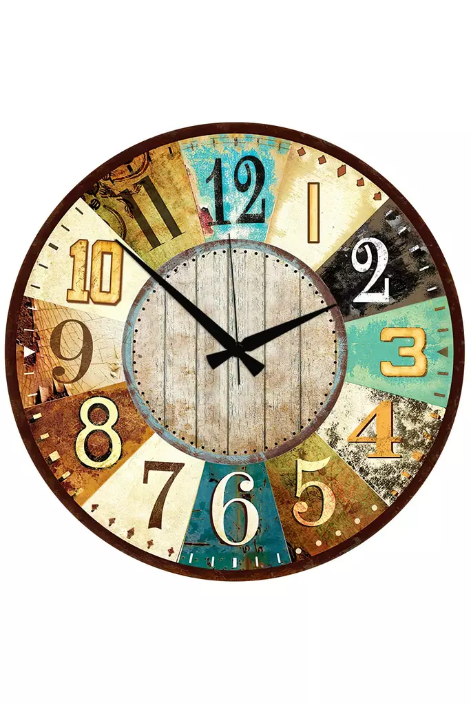 Väggklocka Wallity Flerfärgad MDF 50x50 cm 1 Del - Väggklockor - 8684283517510 - 1