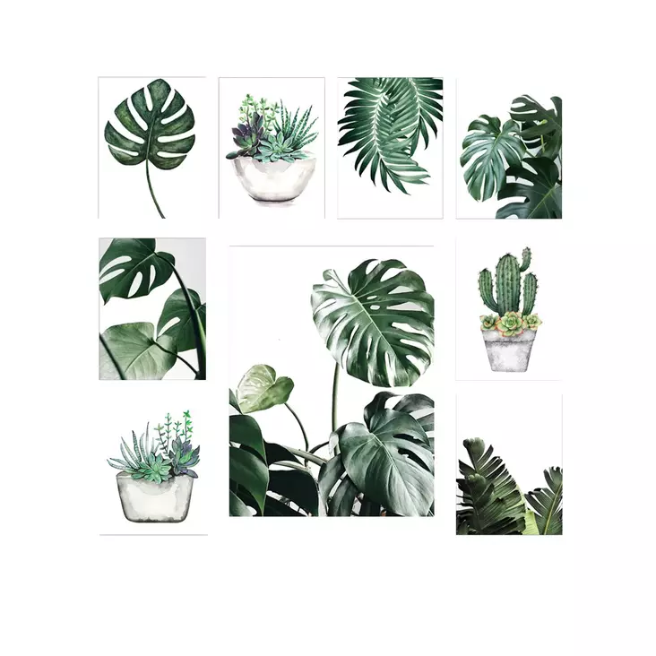 Dekorativ MDF-tavla (9 delar), flerfärgad, 20 x 15 cm och 30 x 40 cm, hållbar, stilren - Tavlor och ramar - 8682870682290 - 1