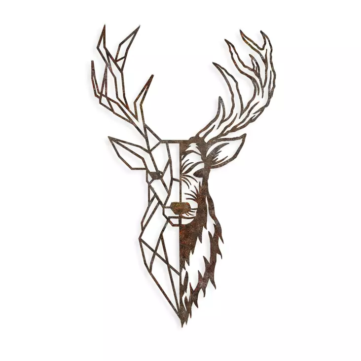 Väggdekor Metall Wallity Rusty Deer Antiquation Metall 70x42 cm - Dekorationer, prydnadsföremål - 8684282644880 - 1