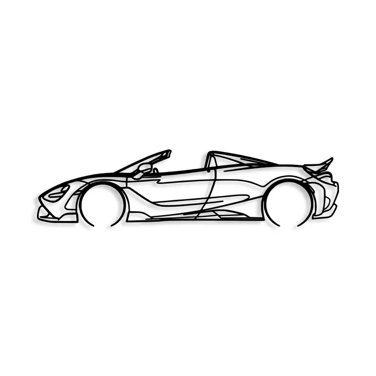 Väggdekor Metall Wallxpert McLaren 720S Silhouette Svart Metall 70x17 cm - Dekorationer, prydnadsföremål - 8683743841820 - 1