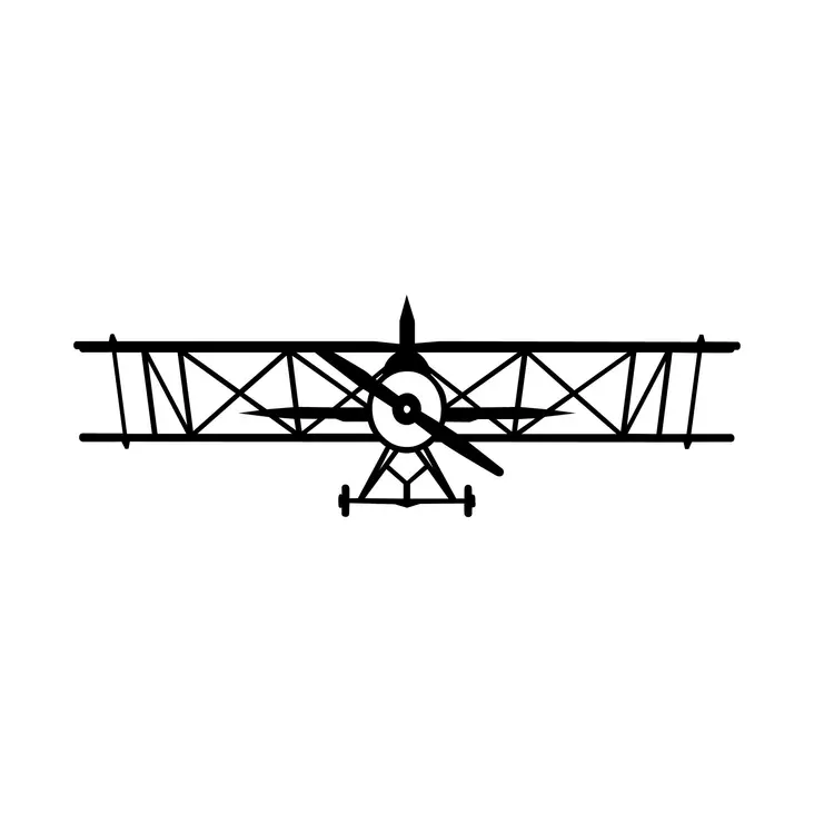 Väggdekor Metall Wallity Airplane Svart Metall 70x23 cm - Dekorationer, prydnadsföremål - 8681875518580 - 1