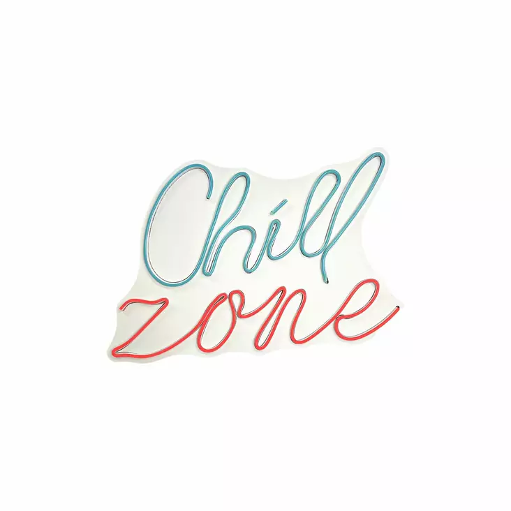 Led Väggdekor Wallity Chill Zone Röd Blå Plast 46x30,5 cm - Ljussmycken och ljusfigurer - 8684283983520 - 1