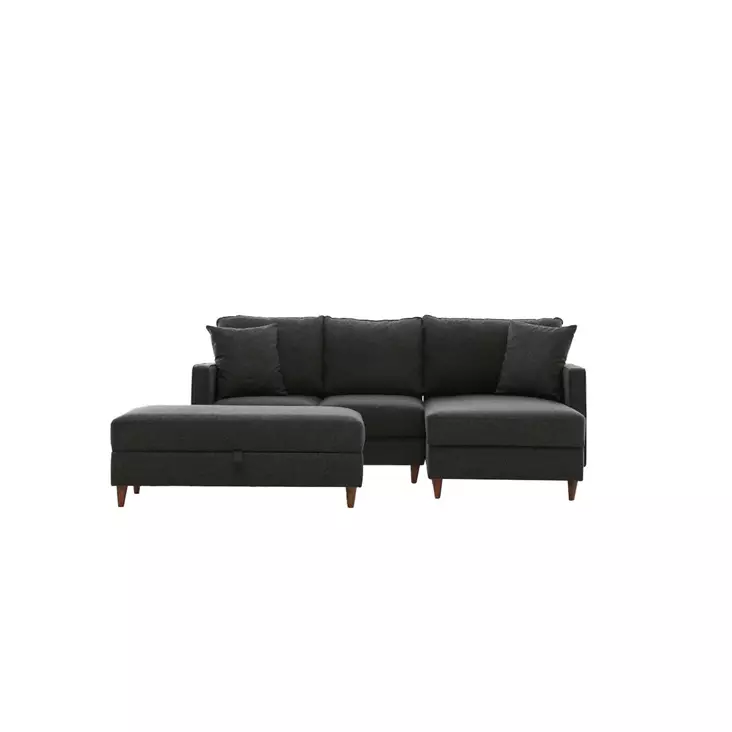 Hörnsoffa Atelier del Sofa Eva Antracit Polyester 210x195x82 cm - Soffor - 8683743274390 - 1