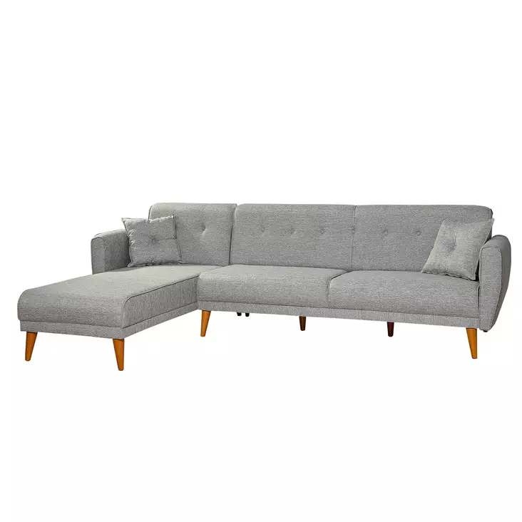 Hörnbäddsoffa Atelier del Sofa Aria Grå Linne 277x175x86 cm - Soffor - 8681875597530 - 1