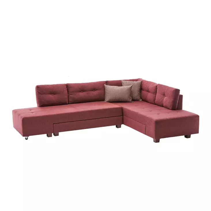 Hörnbäddsoffa Atelier del Sofa Manama Klarröd Polyester 280x206x85 cm - Soffor - 8681875114270 - 1