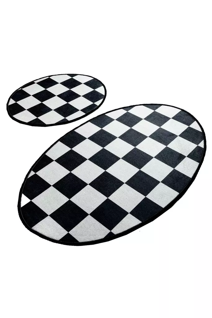 Badrumsmatta Set Mijölnir Flerfärgad 100% Polyester Antiallergisk Halkfri 50x60 cm & 60x100 cm - Badrumsmattor och våtrumsmattor - 8681875329070 - 1