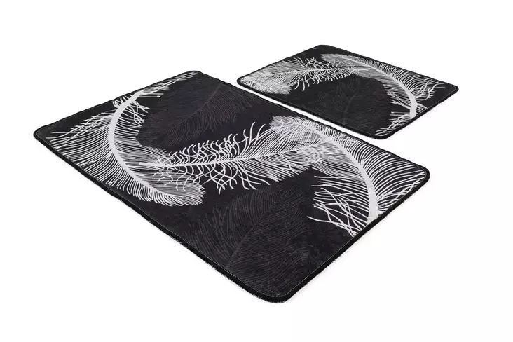 Badrumsmatta Set Mijölnir Flerfärgad 100% Polyester Antibakteriell Halkfri 50x60 cm & 60x100 cm - Badrumsmattor och våtrumsmattor - 8683342801140 - 1