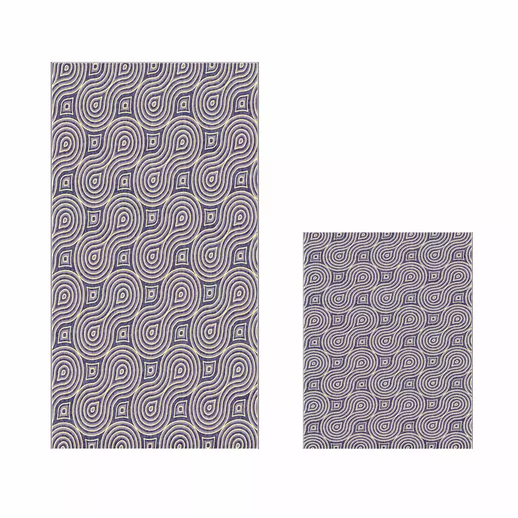 Badrumsmatta Set Mijölnir Beige Halkfri Antibakteriell 100% Polyester 50x60 cm & 60x100 cm - Badrumsmattor och våtrumsmattor - 8683342421300 - 1