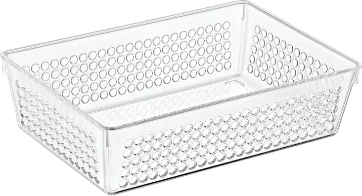 Genomskinlig plastförvaringskorg perforerad 2300 ml - Förvaringslådor och korgar - 8720573580120 - 1