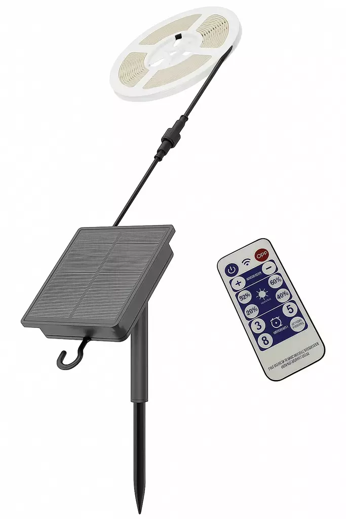 Led Energie Solar LED-remsa 5m IP44 4000K 1.2W, 130 lm, fjärrkontroll - Solcellslampor - 6418536037430 - 1