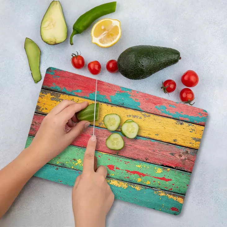 Skärbräda Hermia Flerfärgad Glas 20x30 cm - Köksredskap - 8684283724840 - 1