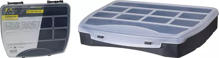 Förvaringsbox med 10 fack i plast, 25 x 20 x 4,4 cm - Verktygslådor och -väskor - 8721037747950 - 1