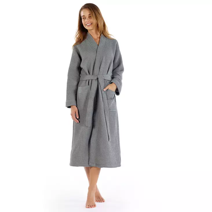 Lyxig badrock 100% bomull, storlek L, mörkgrå, mörkgrå, storlek: L, mjuk, hållbar, lättskött - Handdukar - 8681875945010 - 1