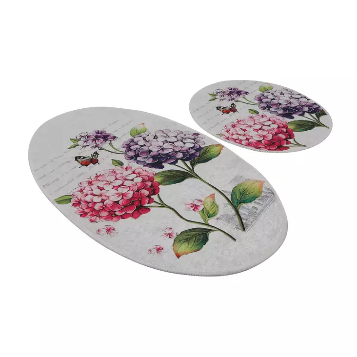 Lyxigt badrumsmatteset (2 st), flerfärgat, 50 x 60 cm och 60 x 100 cm, antibakteriellt, halkfritt - Badrumsmattor och våtrumsmattor - 8681875666250 - 1