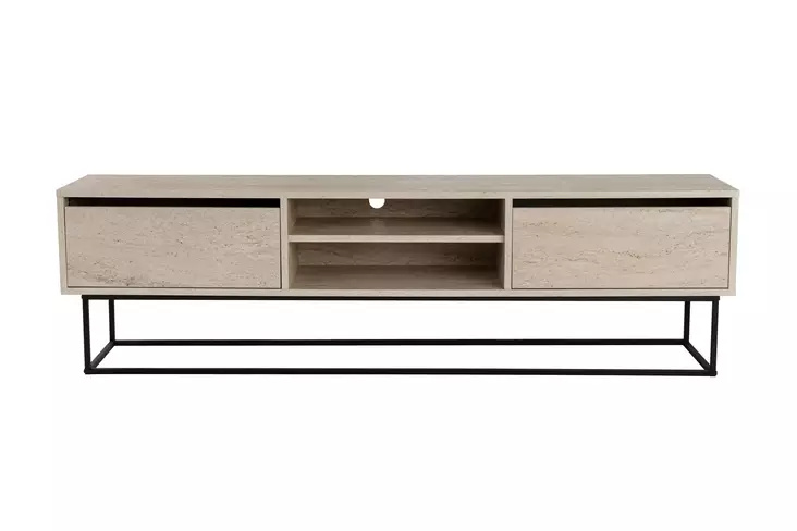 TV-bänk Hanah Home Escape 180 Travertin Svart Spånskiva 180x50x40 cm - TV-bänkar - 8684283111220 - 1
