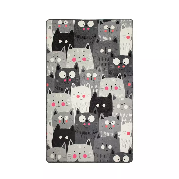 Matta Conceptum Hypnose Cats Grå Polyester 100x160 cm - Stora och medelstora mattor - 8681875387230 - 1