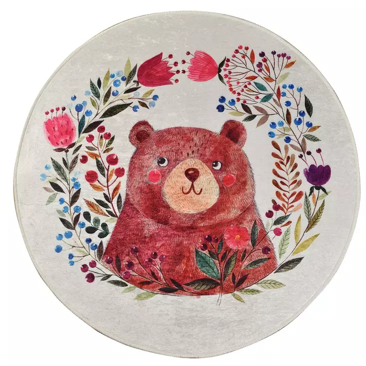 Matta Conceptum Hypnose Bears Garden Flerfärgad Polyester 140x140 cm - Stora och medelstora mattor - 8681875668520 - 1