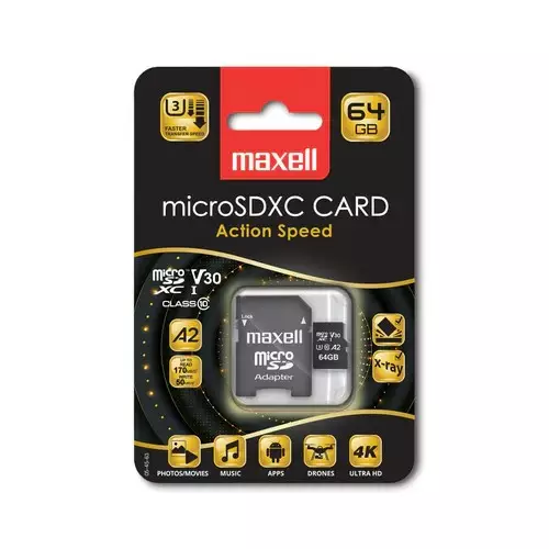 Muistikortti Maxell Micro SD Fast 64GB - Minneskort och kortläsare - 4902580786960 - 1