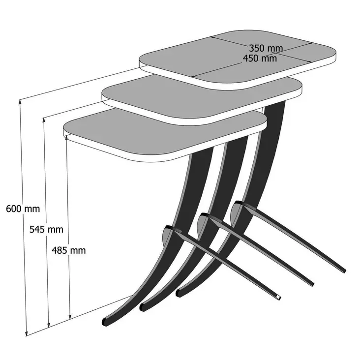 Nestingbord Hanah Home Pion Ek Spånskiva 35x45x60 cm - Bord - 8681875413250 - 1