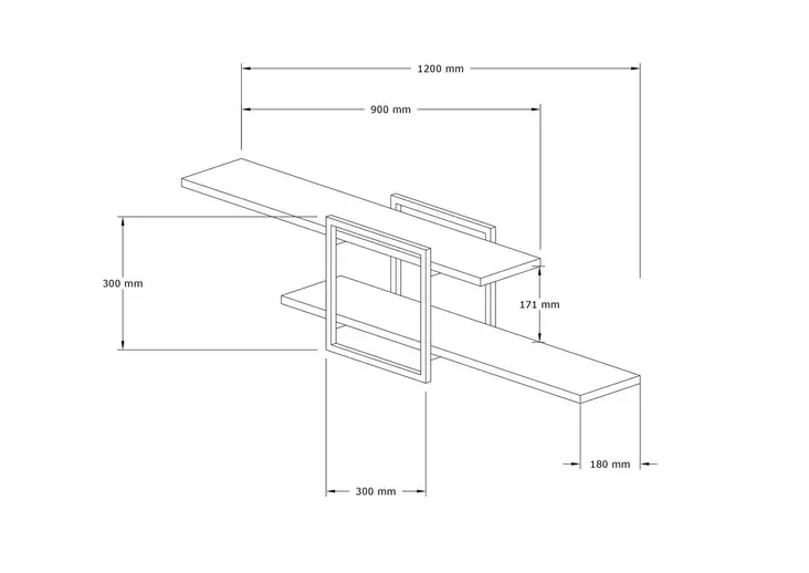 Vägghylla Hanah Home Mone Safir Ek Spånskiva 120x30x18 cm - Vägghyllor - 8683342889100 - 1