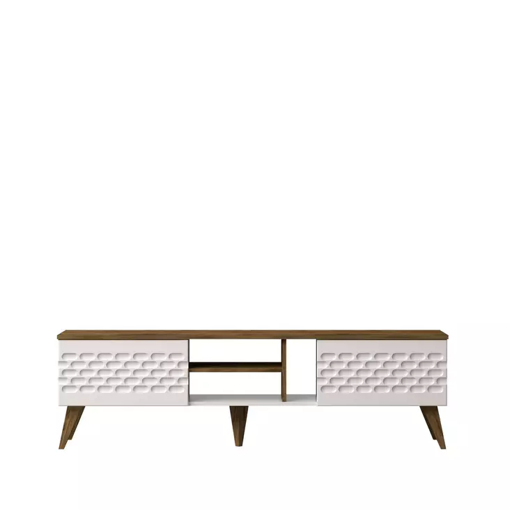 TV-bänk Hanah Home Egg Vit Valnöt Spånskiva 180x53x35 cm - TV-bänkar - 8681875507720 - 1