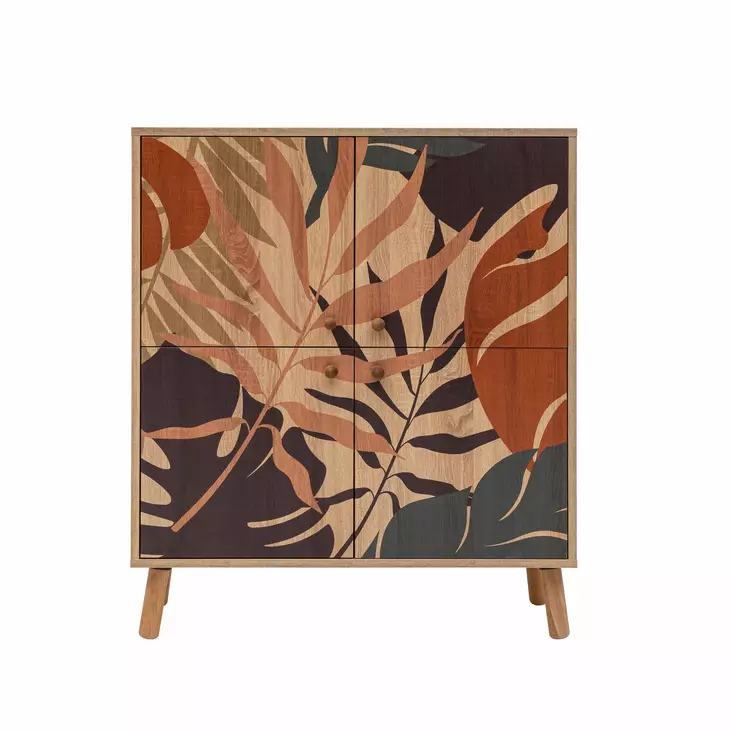 Förvaringsskåp Hanah Home Multilüx Palm Multicolor Spånskiva 95x111x36 cm - Skåp och byråer - 8683743425990 - 1