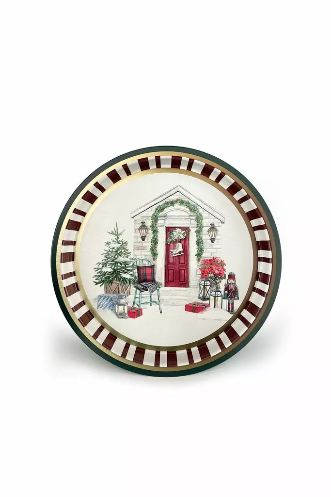 Bricka Hermia Flerfärgad Metall 31,5x31,5 cm - Serveringsfat - 8684283964970 - 1