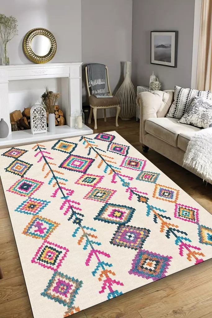 Matta Conceptum Raje Djt Flerfärgad Polyester 200x290 cm - Stora och medelstora mattor - 8683342440080 - 1