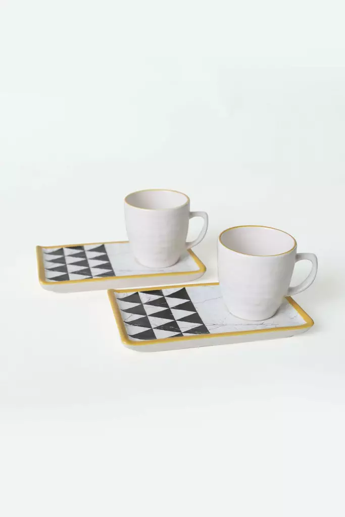 Kaffekoppar Set Hermia Flerfärgad Keramik 4 Delar - Kaffe- och teserviser - 8684282802020 - 1