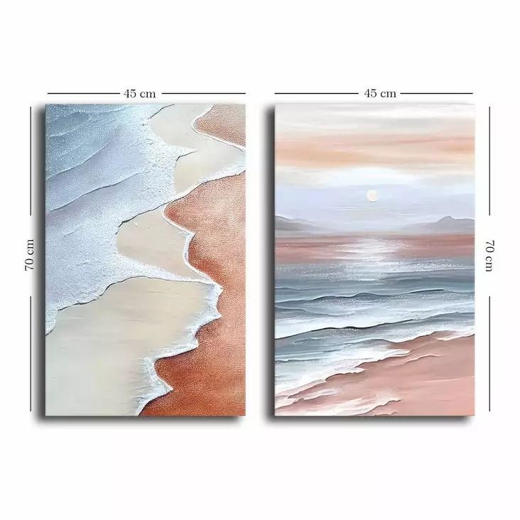 Canvastavla Wallity Flerfärgad Canvas 95x70 cm 2 Delar - Tavlor och ramar - 8684282625520 - 1