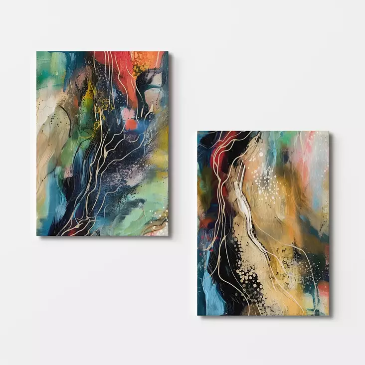 Canvastavla Wallity Flerfärgad Canvas 70x100 cm 2 Delar - Tavlor och ramar - 8684282412090 - 1