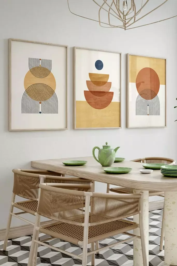 Inramad Tavla Wallity Flerfärgad MDF 33x48 cm 3 Delar - Tavlor och ramar - 8684283136520 - 1