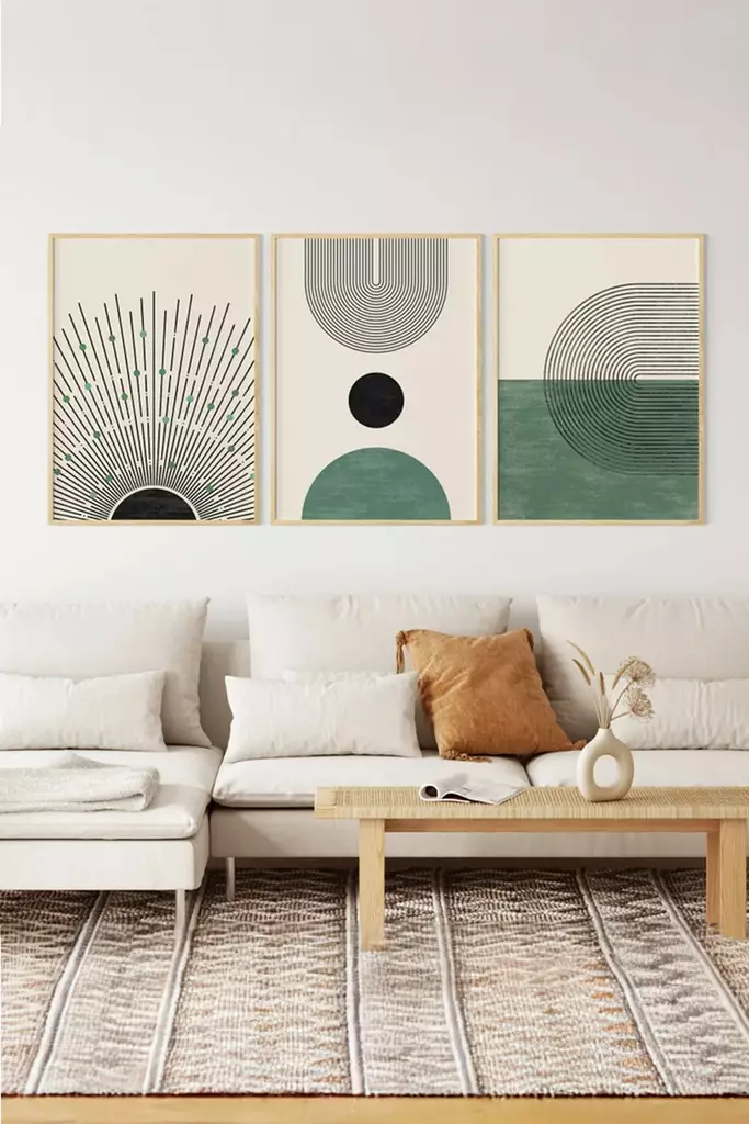 Inramad Tavla Wallity Flerfärgad MDF 33x48 cm 3 Delar - Tavlor och ramar - 8684283135530 - 1
