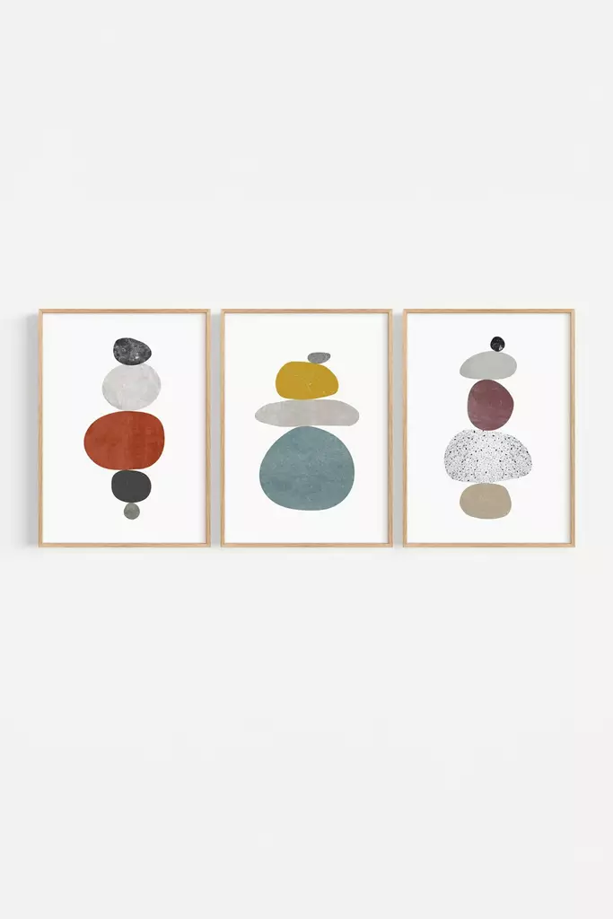 Inramad Tavla Wallity Flerfärgad MDF 33x48 cm 3 Delar - Tavlor och ramar - 8684283137350 - 1