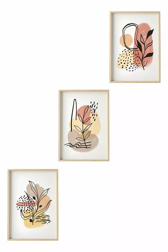 Inramad MDF-tavla Wallity Flerfärgad MDF 50x70 cm 3 Delar - Tavlor och ramar - 8684282633730 - 1