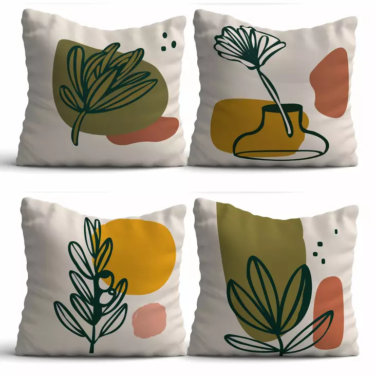 Kuddfodral Set Aberto Design ASRplw4 Flerfärgad Bomull Polyester 43x43 cm - Prydnadskuddar - 8684283712540 - 1