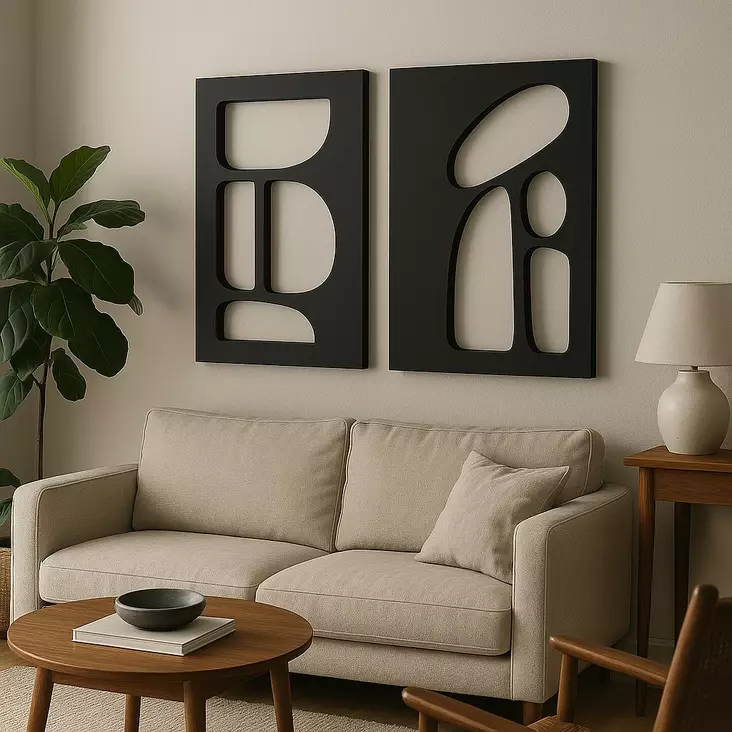 MDF-tavla Wallity Svart MDF 50x70 cm 2 Delar - Tavlor och ramar - 8684283720460 - 1