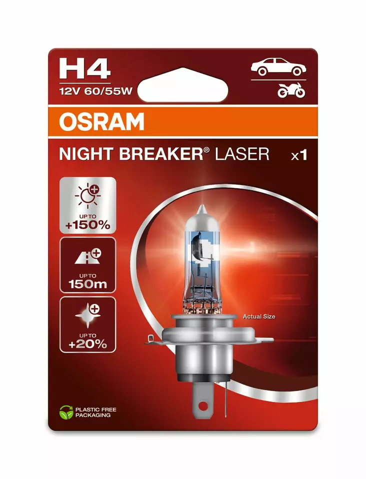 Osram H4 Night Breaker laser - H4-lampor - 4062172395700 - 1