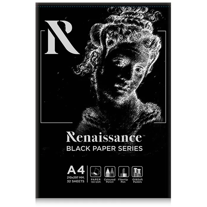 PiirustuslehtiÃ¶ A4, 150 g, mustaa paperia - Hantverksmaterial och tillbehör - 8851907271190 - 1