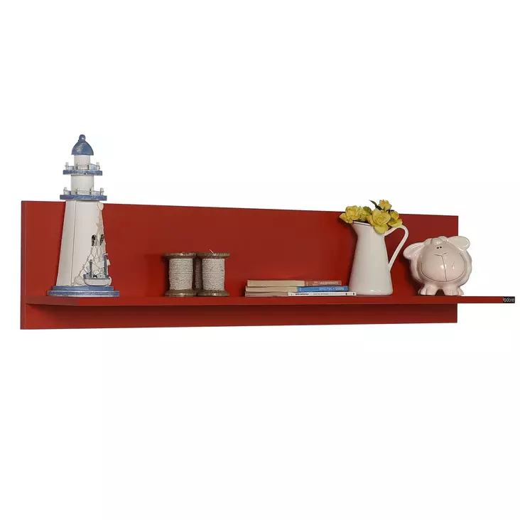 Vägghylla Hanah Home Raf11Kk1 Röd Spånskiva 120x25x20 cm - Vägghyllor - 8684282333470 - 1