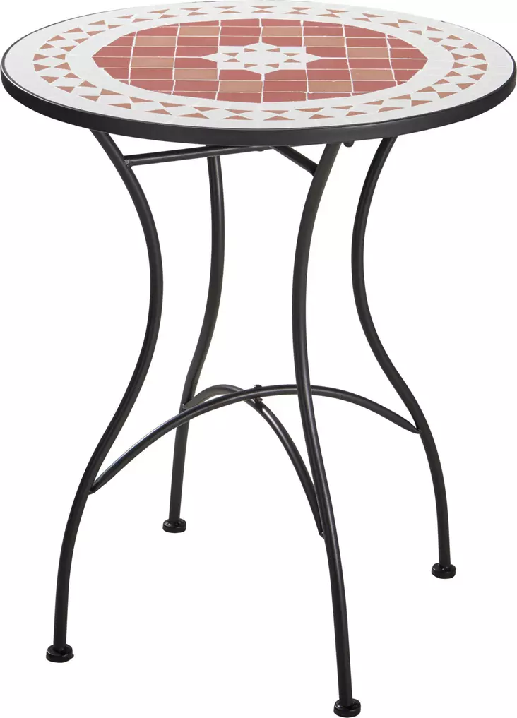 Runt bistrobord med mosaik, svart metall, 60 cm - Hushållsprodukter - 8721037837750 - 1