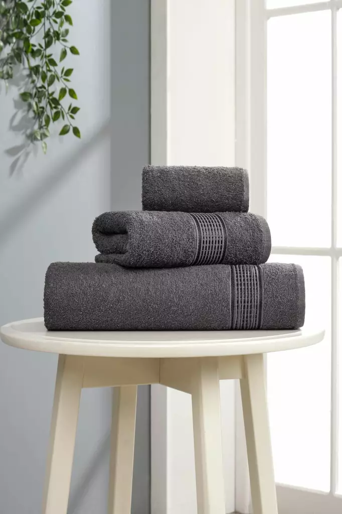 Handduksset L'essentiel Antracit 100% Bomull 30x50 cm & 50x85 cm & 70x140 cm - Handdukar - 8684283617630 - 1
