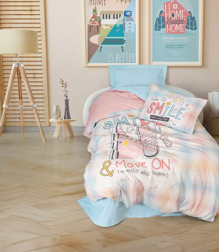 Ranforce Young påslakanset, mintgrön, 160 x 220 cm, mjuk, lättskött - Lakan och örngott - 8684282476320 - 1