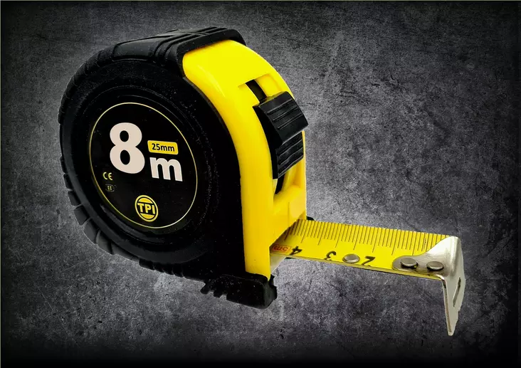 Rulllängd 8m, 25mm - Mått och vattenpass - 8714612047330 - 1