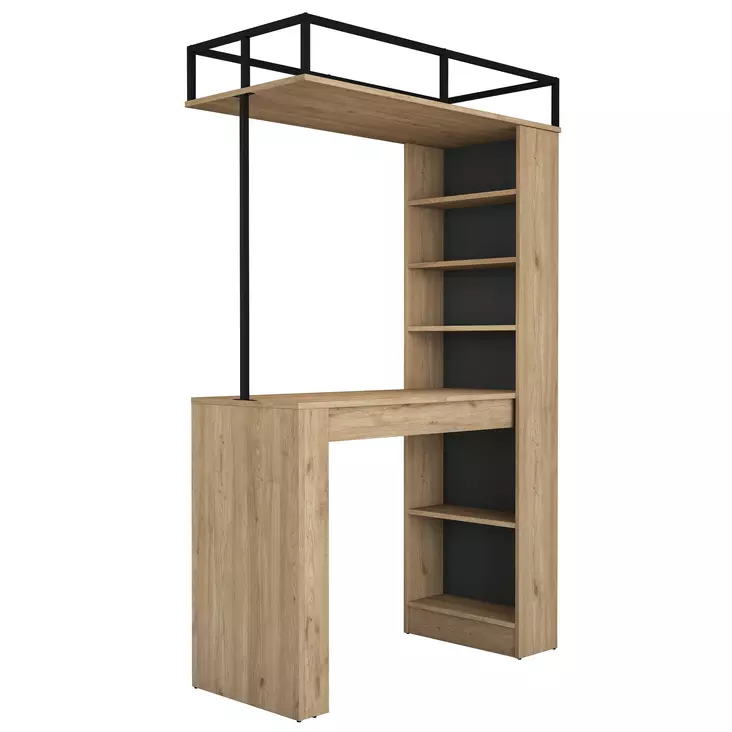 Matbord Hanah Home JA117 Valnöt Svart Spånskiva 120x198,8x55,6 cm - Matbord - 8684283498390 - 1