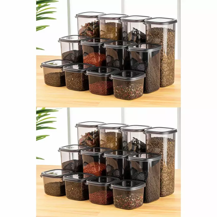 Förvaringslåda Set Hermia Antracit Plast 24 Delar - Plastlådor och förvaringslådor - 8683742869030 - 1