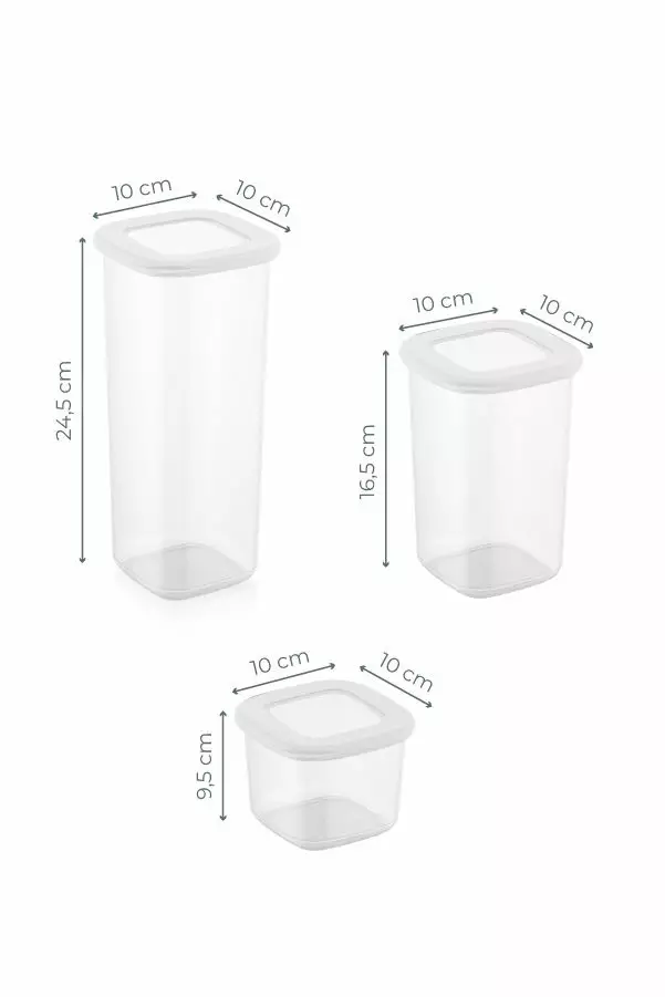 Förvaringslåda Set Hermia Vit Plast 3 Delar - Plastlådor och förvaringslådor - 8683342850810 - 1