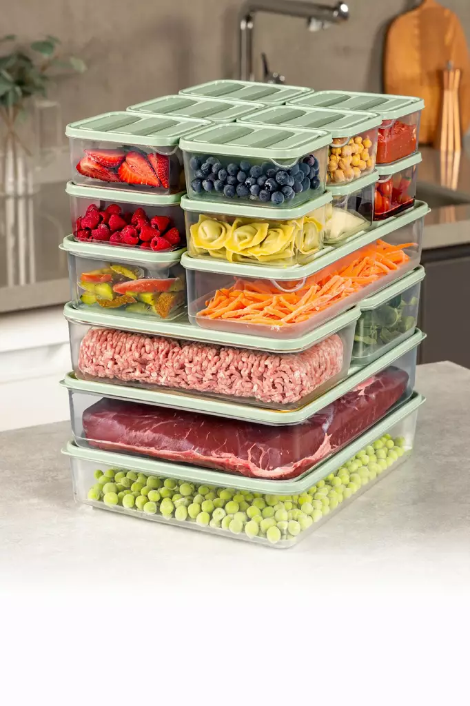 Förvaringslåda Set Hermia Mint Plast 18 Delar - Plastlådor och förvaringslådor - 8684283210060 - 1